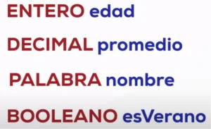 Ejemplo de declaración tipada de variables